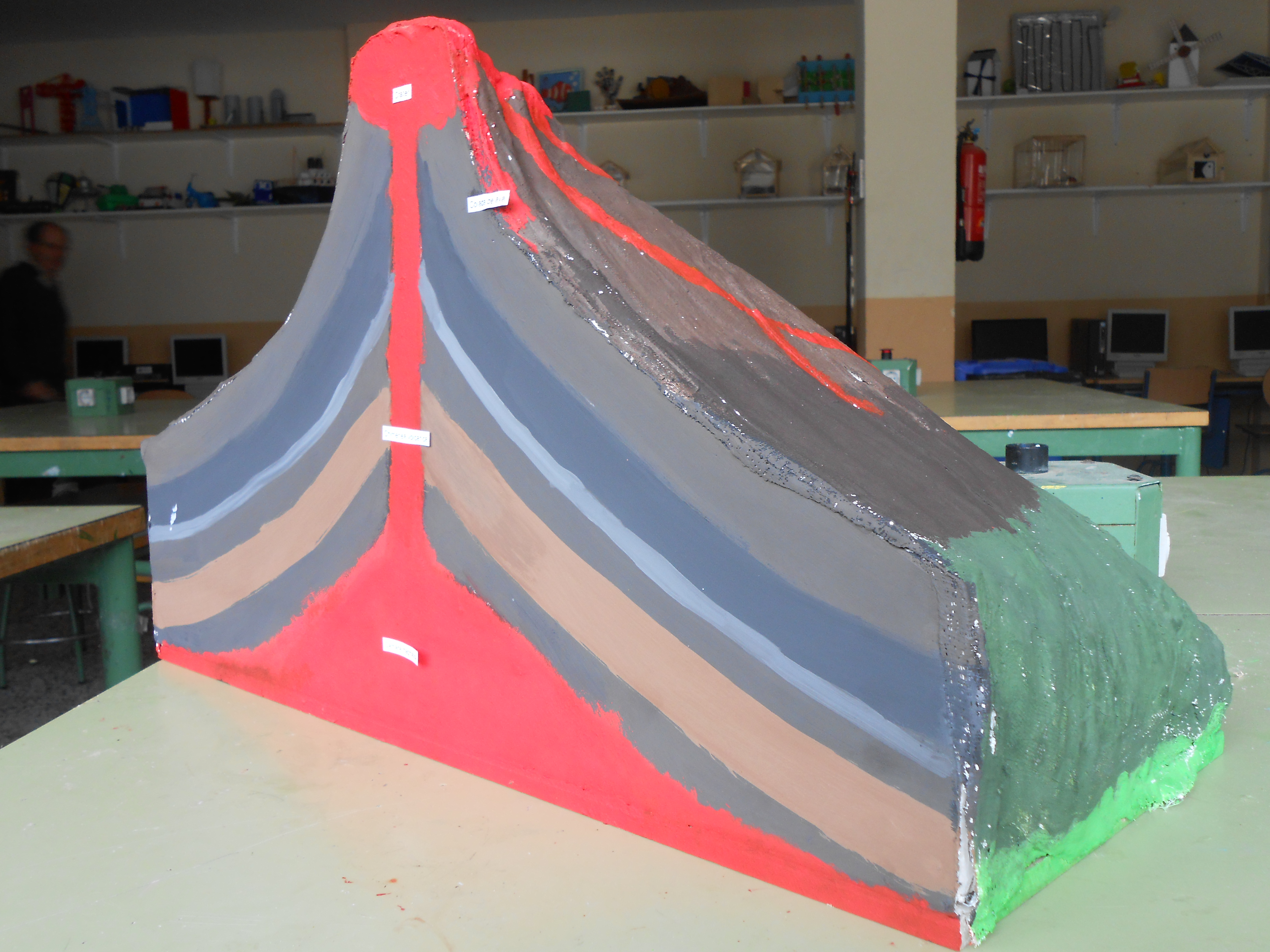 Maqueta de volcán